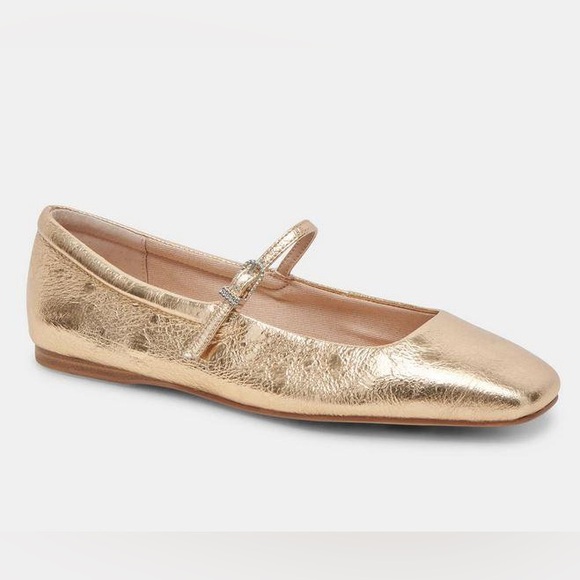 Dolce Vita Metallic Gold Flats - Picture 11 of 15